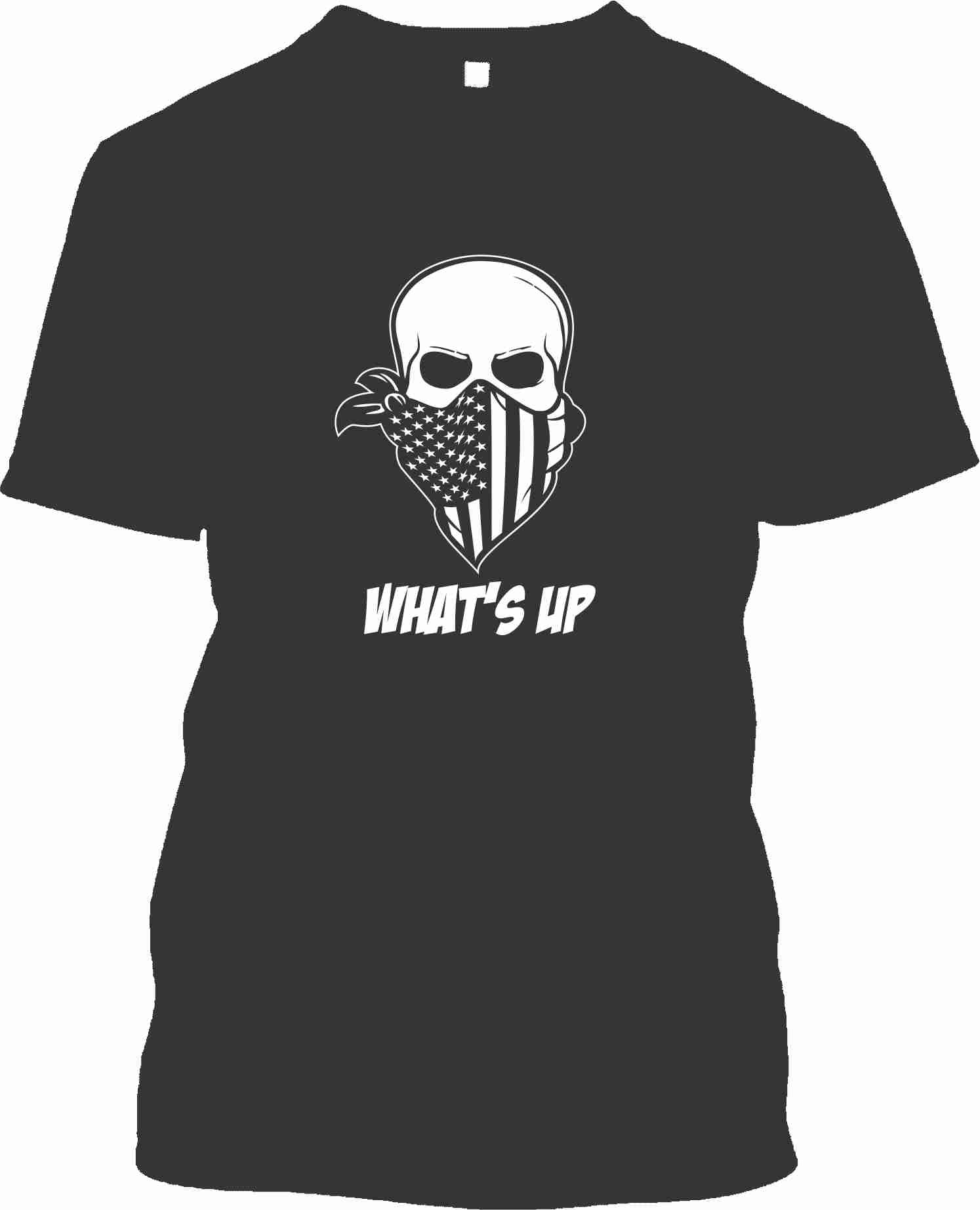Patriotic What's UP Skull Front Logo